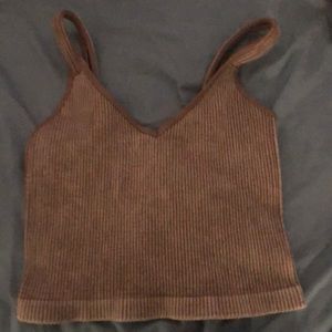 A brown crop top
